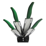 Набор керамических ножей Monarch mr-50017 green - Набор керамических ножей Monarch из 5 предметов в подарочной упаковке с зелеными ручками.